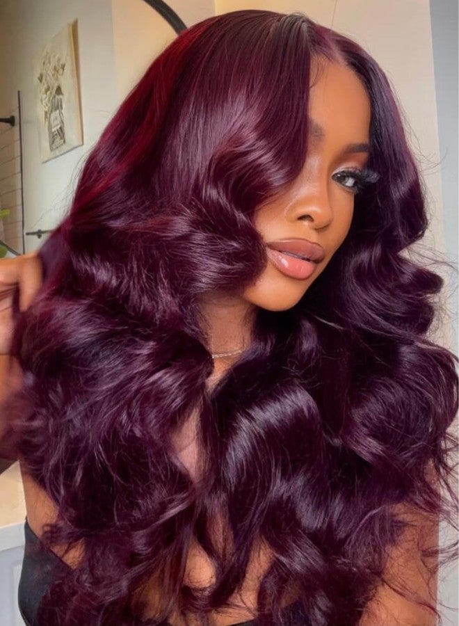 UNICE Body Wave 4X4 Transparent Lace Closure Human Hair 100% Unprocessed Brazilian Virgin Human Hair Closure Free Part Black Cherry Color 16 inch - Image 1
